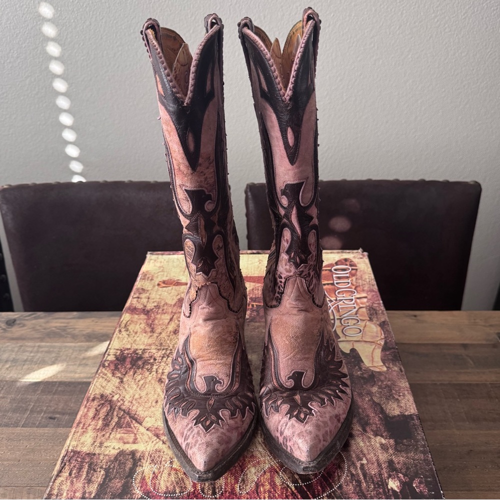 Old Gringo Pink and Brown Western Boots - Picture 2 of 7